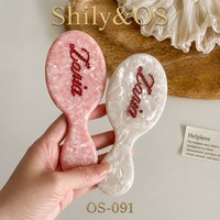Shily&OS al por mayor Cepillo para el cabello de acetato con diamantes de imitación, cepillo tipo pala de lujo con cristales incrustados, peine desenredante para masaje del cuero cabelludo, a granel