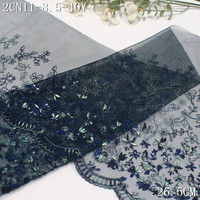 Dentelle brodée florale colorée de 26 cm de large, en maille verte, pour la confection de lingerie et de soutiens-gorge