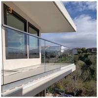 Rampe en aluminium en forme de U pour piscine, balustrade d'escalier, main courante, design extérieur de balcon, rampe en verre sans cadre