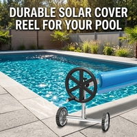 Enrouleur de bâche de piscine pour usage extérieur avec support, installation facile, acier inoxydable, pour piscines hors sol