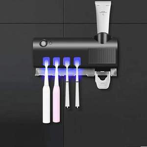 Uv Toothbrush Sanitizer With Sterilization And <b>Toothpaste</b> Dispenser For Bathroom Electric Toothbrushes - Product Image 1