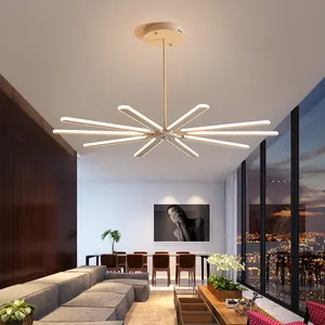 السكنية الحديثة قلادة LED ضوء الشمال نمط الإضاءة ما بعد الحداثة هندسية خط طويل الثريا