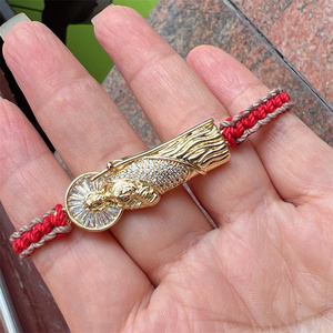 Braccialetti religiosi di <span class=keywords><strong>corda</strong></span> nera rossa su misura placcati oro buona fortuna Saint Jude ciondolo <span class=keywords><strong>corda</strong></span> intrecciata braccialetti - Product Image 5