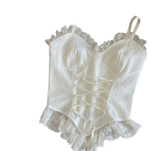 Top de tirantes sexy para mujer, con encaje floral, transpirable, estilo casual, con aberturas, tipo tubo, lencería, chaleco. - Product Image 1