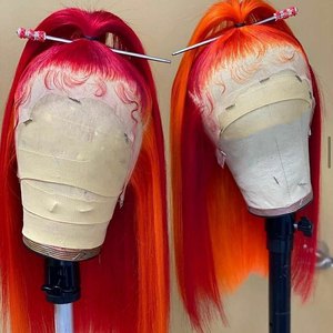 Perruque Deep Wave en dentelle frontale, 30 pouces, perruque Lace Front Wig Fine tressée, perruque Yaki Lace queue de cheval avec <span class=keywords><strong>frange</strong></span> - Product Image 1