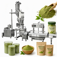 Machine de remplissage semi-automatique à vis sans fin pour poudre, avec pesage PLC, pour le remplissage de pots et sachets de thé vert matcha et de protéines