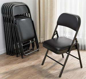 Silla Plegable Negra de Diseño con Estructura Metálica para Fiestas y Restaurantes, Sillas Plegables para el Hogar - Product Image 6