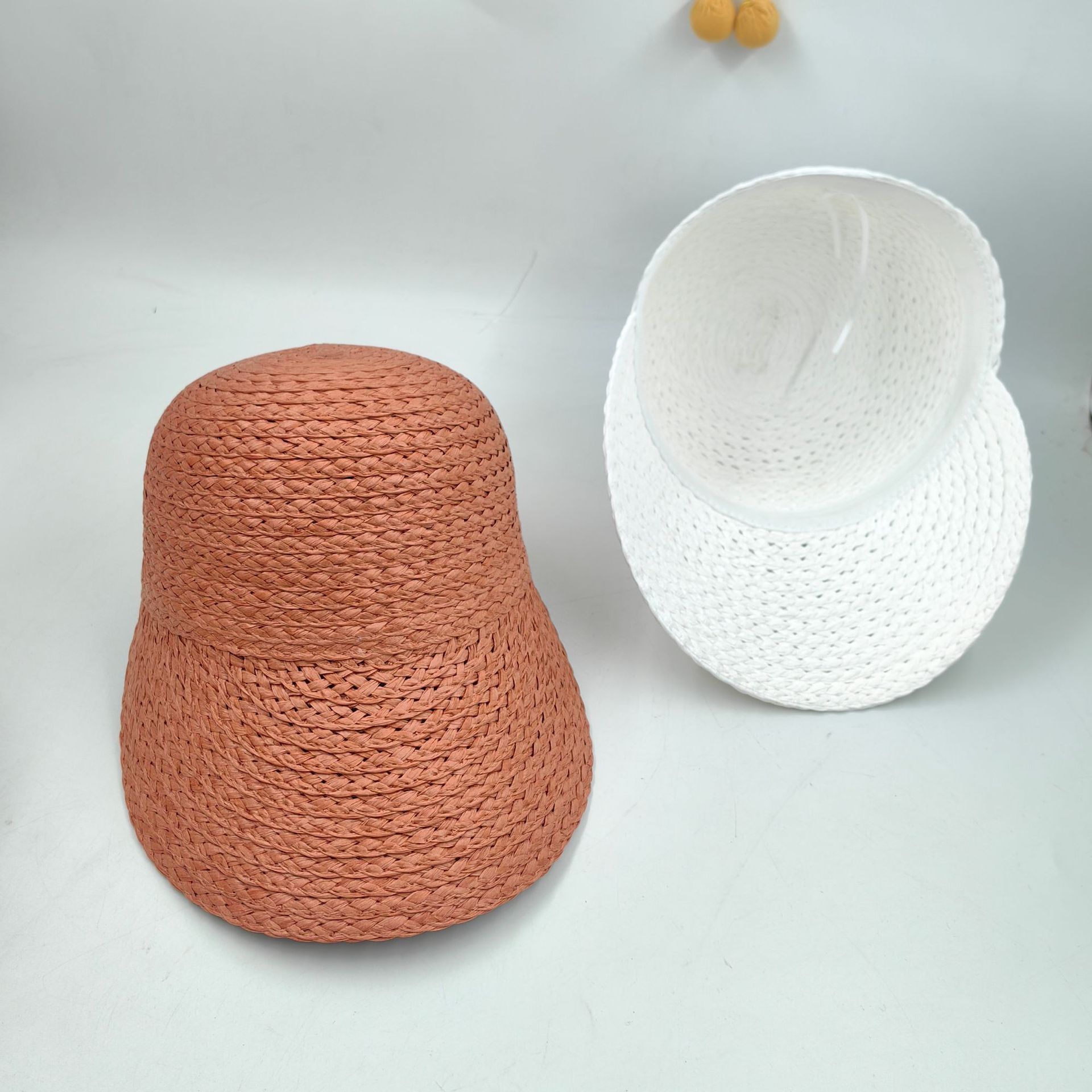Hot pink woven paper straw cloche hat Cerise Straw Cloche Hat with Red PVC Band – Elliotts Millinery main image 2