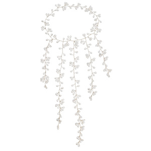 Serre-tête de mariée <span class=keywords><strong>vintage</strong></span> fait main avec perles et fleurs, simple et fluide, pour maquillage de scène féminin - Product Image 6
