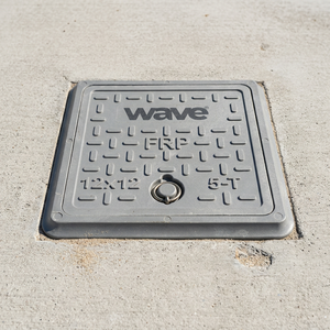 Wave FRP SMC/DMC Square Manhole Cover 12x12 Inch 3 Ton <b>Load</b> Capacity Solid <b>Top</b> Utility Access Cover Engineer Grade Construction - Product Image 4