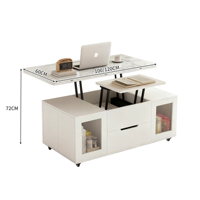 Table relevable multifonctionnelle 2-en-1 pour café et repas, table mobile pliable pour petit salon, usage domestique, personnalisable OEM ODM