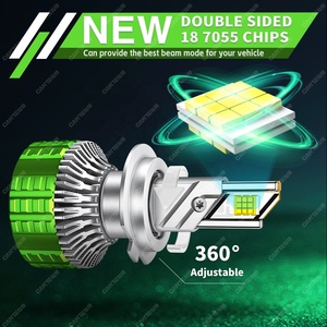 K22 High Quality Auto LED Lights 190W High Power Canbus <strong>Decoders</strong> 9012 H1 H4 H7 9005 9006 <strong>H11</strong> Universal Car LED Headlights Bulbs - Product Image 2