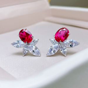 Orecchini a Perno Ovali Floreali da Donna, a Forma di Marquise, Geometrici, per Uso Quotidiano, Accessorio per Orecchie - Product Image 3