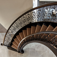 Escaliers d'intérieur en fer forgé de haute qualité, pièces, en bois massif, modèles de villa, sous-sol