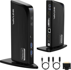 Nouvelle station <span class=keywords><strong>d</strong></span>'accueil Wavlink WL-UG39DK10 DisplayLink 12-en-1 triple moniteur pour ordinateur portable USB-<span class=keywords><strong>C</strong></span> et Mac Mini M4 - Product Image 1