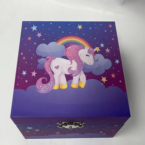 Boîte à <span class=keywords><strong>musique</strong></span> personnalisée pour petite fille, bijoux licorne pour enfants, boîte à <span class=keywords><strong>musique</strong></span> en papier, organisateur de bibelots - Product Image 6