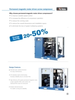 Compresseur d'air à vis rotatif Luowei 7,5 kW 13 bars, bloc compresseur Hanbell IE4 IP54, moteur PM refroidi par air, 64-68 dB(A)