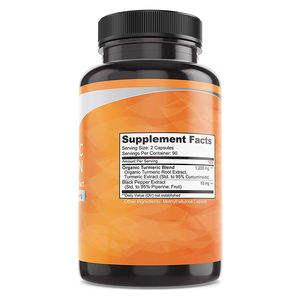 Cápsulas de Cúrcuma con Extracto de Pimienta Negra, 1200 mg, Cápsulas de Cúrcuma Orgánica de Alta Absorción con Soporte Antioxidante - Product Image 3