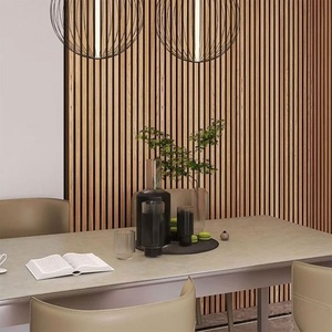 Panneaux acoustiques en lattes de bois écologiques Haoran, 80% NRC, absorption acoustique à haute densité, matériau MDF polyester, usine chinoise - Product Image 6