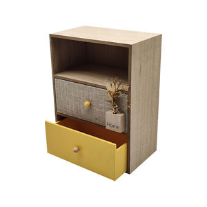 Tiroir de rangement de <span class=keywords><strong>bureau</strong></span>, <span class=keywords><strong>commode</strong></span> de Table, boîte de rangement empilable <span class=keywords><strong>en</strong></span> bois avec tiroir <span class=keywords><strong>2</strong></span> marron - Product Image 5