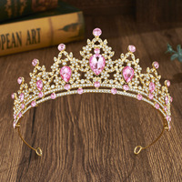 Couronne de mariée européenne et américaine, bandeau transfrontalier, alliage baroque électroplaqué, accessoires de mariage, d'anniversaire et de fête