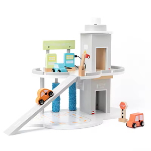 Enfants semblant Parking Double pont Simulation transport Station-service véhicule en <span class=keywords><strong>bois</strong></span> jouet voiture <span class=keywords><strong>Garage</strong></span> pour enfants garçons filles - Product Image 2