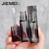 JIE MEI Stock Transparent Noir 10ML Carré Lip Glaze Bouteille Vente en gros Vide Cosmétique Lip Gloss Wand Tube Lipgloss Container