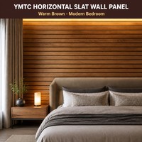 Panneau mural en bois à lattes horizontales pour tête de lit de chambre à coucher, taille personnalisée, OEM