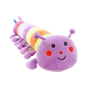 Encantadores juguetes educativos para bebés, <span class=keywords><strong>oruga</strong></span> <span class=keywords><strong>de</strong></span> <span class=keywords><strong>peluche</strong></span> rellena con bordado, tela <span class=keywords><strong>de</strong></span> felpa Velboa súper suave personalizada - Product Image 1