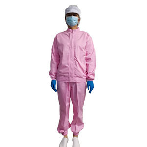 Conjunto de Ropa de Trabajo Antiestática de Dos Piezas Color Rosa de la Fábrica de Alimentos Zixi, con Cuello Alto y Mangas Largas, Resistente al Polvo - Product Image 5