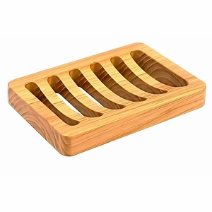 จานสบู่ไม้ทรงสี่เหลี่ยมสไตล์จีนสำหรับใช้ในบ้าน ห้องน้ำ โรงแรม - Product Image 2