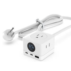 67W Cubo Compacto Carga Rápida Ac <span class=keywords><strong>Usb</strong></span> <span class=keywords><strong>C</strong></span> Gan Cargador Adaptador de Corriente Tira de Alimentación Protección Contra Sobretensiones Con Cable de Extensión para <span class=keywords><strong>Macbook</strong></span> - Product Image 1