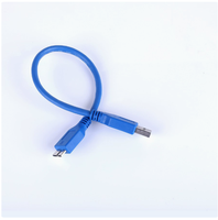 Kabel Data Komputer USB 3.0, AM Male ke Micro-B, Kabel Koneksi Hard Drive Eksternal Kecepatan Tinggi 0,3 meter.