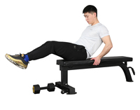 Banc de musculation plat robuste en acier épaissi avec support triangulaire pour stabilité accrue, idéal pour la salle de sport commerciale, entraînement quotidien, noir, 600 kg