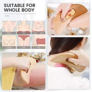 Corps professionnel bois hêtre <span class=keywords><strong>Guasha</strong></span> conseil outils de Massage portable en bois Gua Sha - Product Image 3