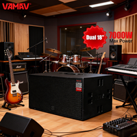VAMAV NOVA AX 218S Haut-parleur de scène actif, subwoofer double 18 pouces, système audio professionnel 7000W crête, pour concerts, DJ et bars
