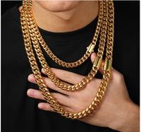 Parure de bijoux chaîne cubaine Monaco en or 18 carats étanche, nouveau style tendance, fermoir S noir pour femmes et hommes, Miami 6mm, bijoux Monaco