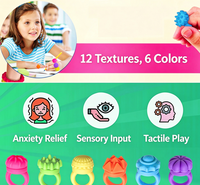 Anneau sensoriel en silicone, anneau tournant texturé, jouet anti-stress pour enfants et adultes, jouet sensoriel pour soulager l'anxiété, vente en gros
