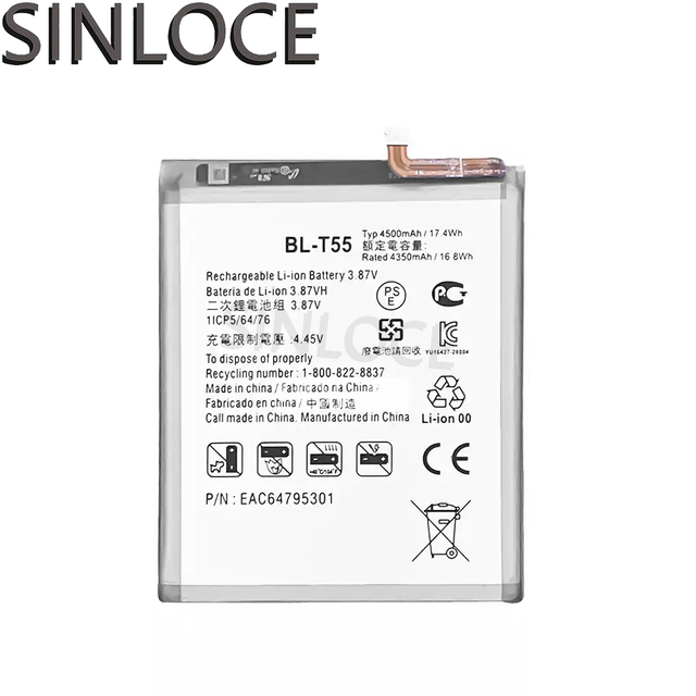SINLOCE Wholesale High Quality Production Mobile Cell Phone Battery Factory for LG Velvet 2/BL-T55