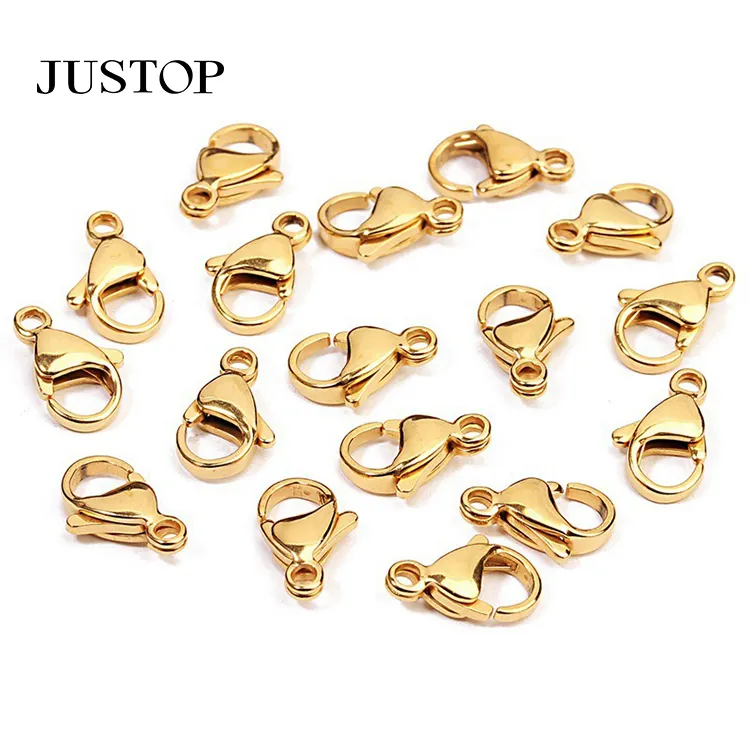 Gold Plated Lobster Claw Clasp DIY Bracelet Necklace Jewelry Findings Stainless Steel Lobster Clasps for DIY jewelry Makings
