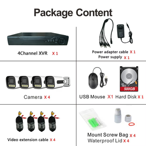 กล้องวงจรปิด 4CH 5MP ระบบกล้องวงจรปิดแบบอนาล็อก DVR AHD ชุดอุปกรณ์พร้อม IP66 กันน้ำ ภาพสีเต็มรูปแบบ ฮาร์ดดิสก์ 500GB เครื่องบันทึกวิดีโอดิจิตอล - Product Image 3