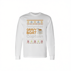 Camiseta de manga larga con diseño de la tetera de salsa del Capitán de Acción de Gracias, ropa promocional festiva - Product Image 2