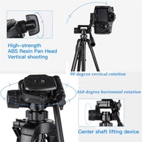 Trípode Profesional Prémium para Teléfono, Cámara de Video y Anillo de Luz, Soporte de Aluminio para Viaje Compatible con Cámaras DSLR Canon