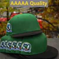Gorra Ajustada de 6 Paneles de Calidad 5A con Logotipo Bordado Personalizado, Visera Plana, Estilo Béisbol, Gorra Deportiva, Gorra Snapback de Moda para Equipos de Béisbol