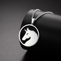 Collier Myshape Licorne Elfe Cheval en Acier Inoxydable pour Femme, Bijou Tendance et Mignon, Idéal Cadeau de Fête