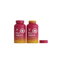 100 cc 500 cc HDPE PET beyaz siyah temizle renkli ilaç ilaç Tablet kapsül vitamini kapları plastik hap şişeleri