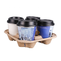 Porte-gobelet en papier kraft personnalisé, 50 pièces, support de gobelet en papier, pour boisson chaude à emporter, prix d'usine