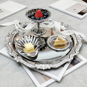 Vassoio in Acciaio Inox 304 per Torte e Dessert, <span class=keywords><strong>Porta</strong></span> Tazze da Tè e Vassoio Portaoggetti di Lusso - Product Image 2