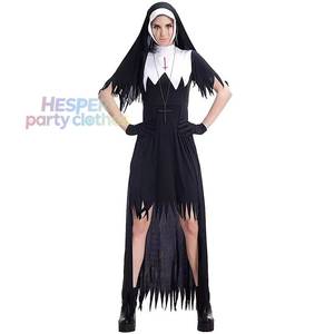 Disfraces de Halloween HP, Disfraz de Monja con Falda Larga, Vestido Sexy Blanco y Negro, Ropa para Mujeres Adultas para Carnaval de Pascua - Product Image 1