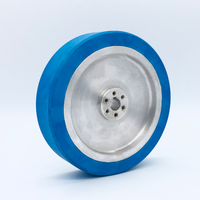 Roue de robot intelligente Longfeng Automation System, en polyuréthane avec noyau en aluminium, capacité de charge de 150 kg, diamètre de 180 mm, couleur noire